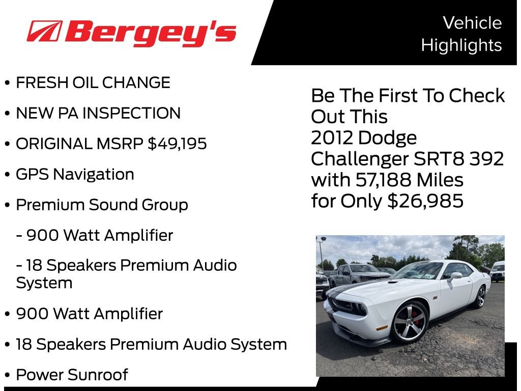 Used 2012 Dodge Challenger SRT8 w/ Premium Sound Group RWD image 5