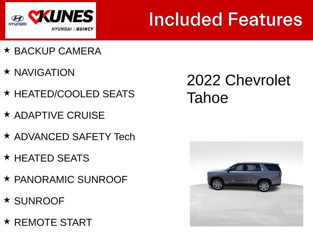 Used 2022 Chevrolet Tahoe High Country w/ Premium Package 2 AWD/4WD image 2