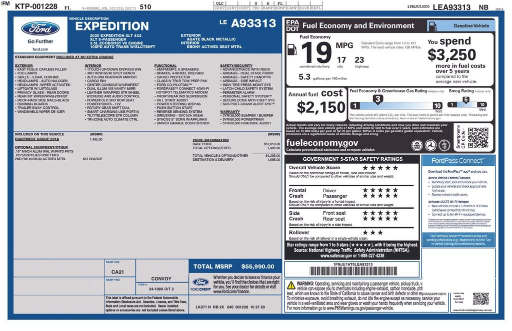 Used 2020 Ford Expedition XLT w/ Equipment Group 201A RWD image 6