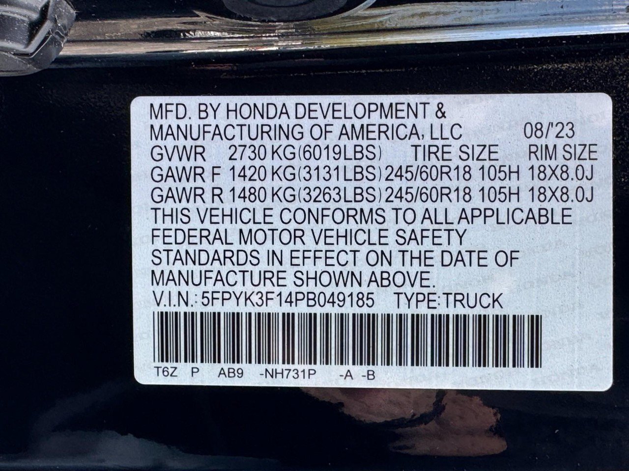 Certified 2023 Honda Ridgeline Sport image 25