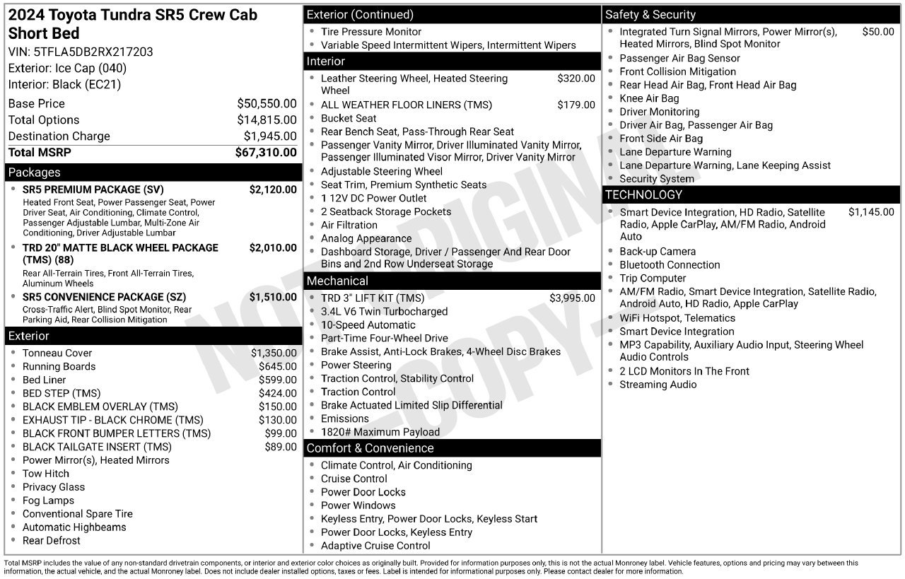 Used 2024 Toyota Tundra SR5 w/ SR5 Premium Package AWD/4WD image 42