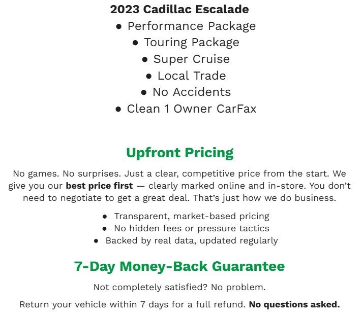 Used 2023 Cadillac Escalade Premium Luxury w/ Performance Package AWD/4WD image 2