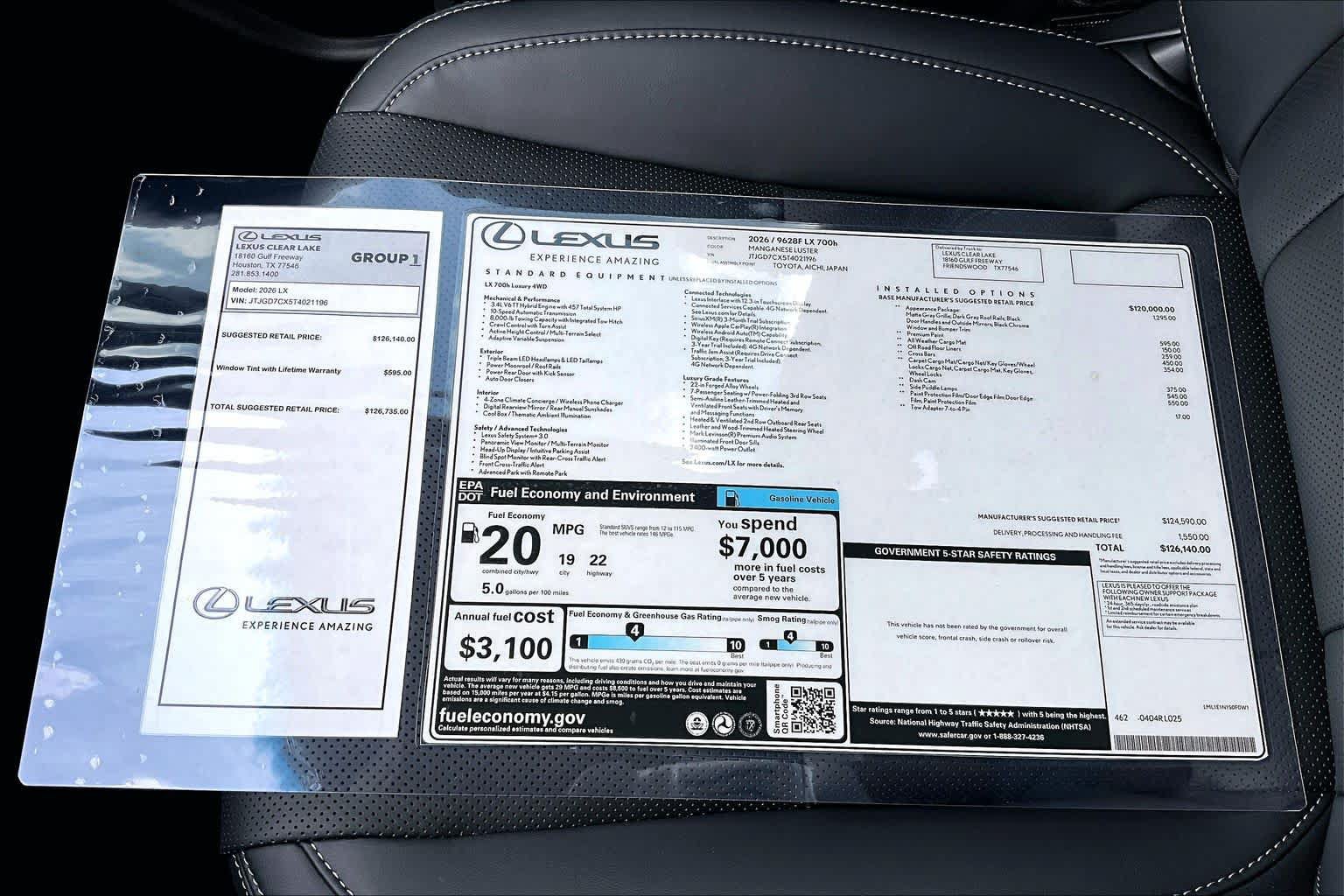 New 2026 Lexus LX 700h Luxury w/ Appearance Package AWD/4WD image 21