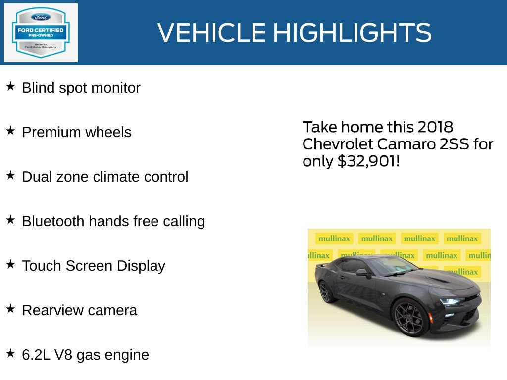 Used 2018 Chevrolet Camaro SS RWD image 23