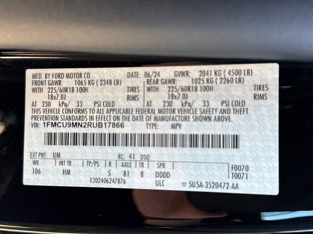 Used 2024 Ford Escape ST-Line w/ Tech Pack #1 AWD/4WD image 37