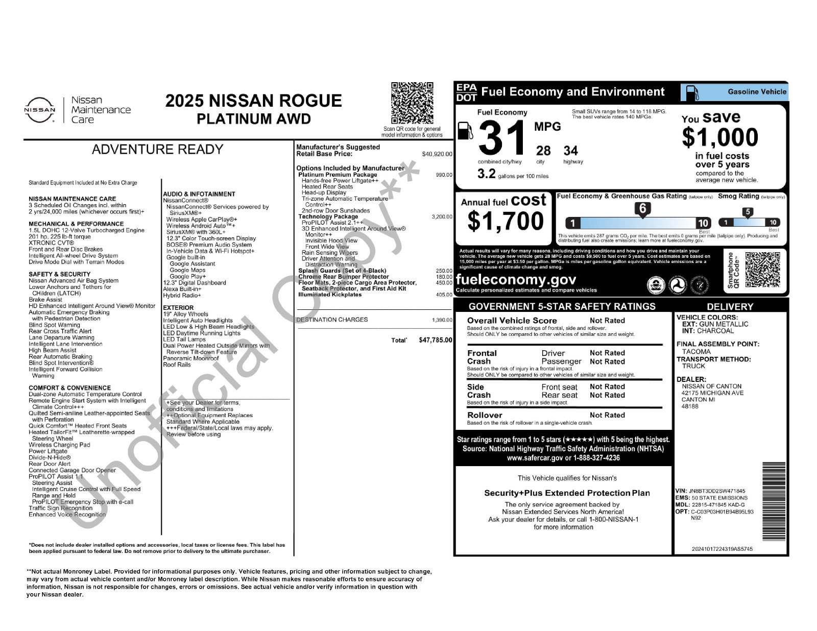 Certified 2025 Nissan Rogue Platinum w/ Tech Package AWD/4WD image 2