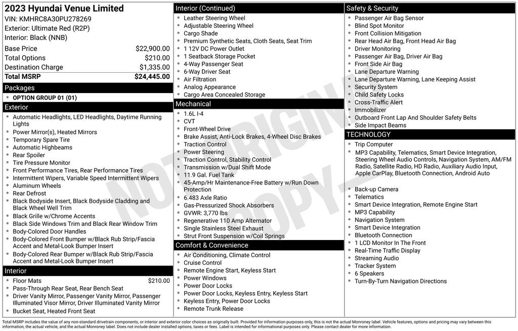 Certified 2023 Hyundai Venue Limited FWD image 32