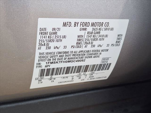 Certified 2021 Ford Explorer Limited w/ Equipment Group 301A RWD image 26