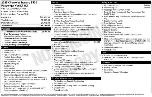 Used 2025 Chevrolet Express 3500 LT w/ LT Preferred Equipment Group RWD image 20