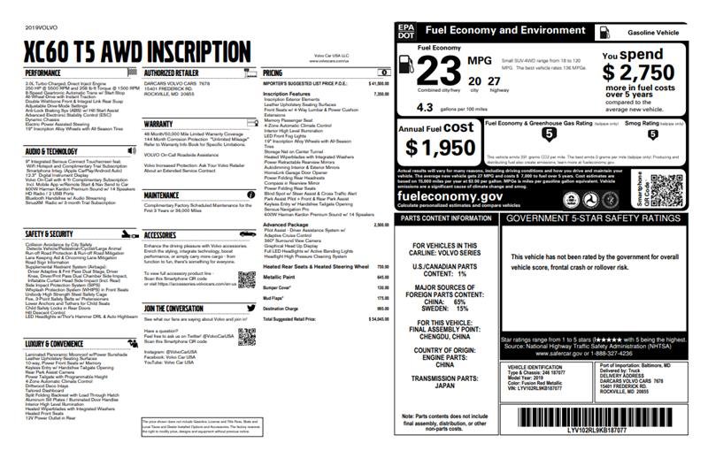 Used 2019 Volvo XC60 T5 Inscription image 3