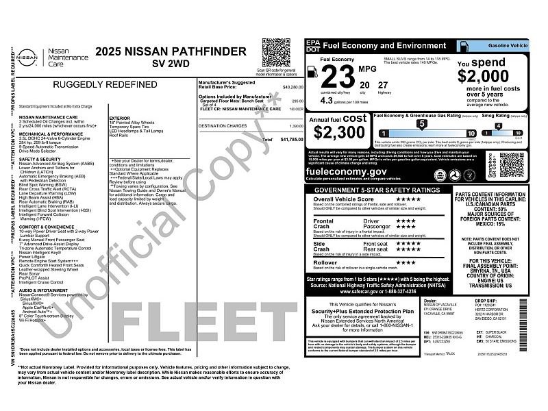 Used 2025 Nissan Pathfinder SV FWD image 2
