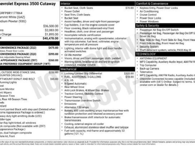 New 2024 Chevrolet Express 3500 w/ Power Convenience Package RWD image 33
