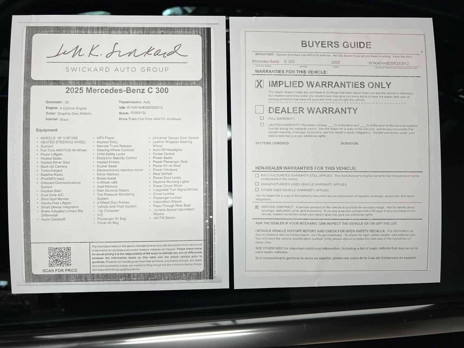 Used 2025 Mercedes-Benz C 300 4MATIC Sedan image 44