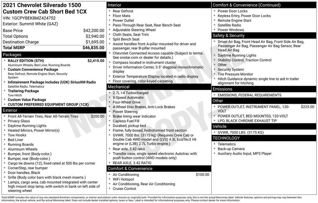 Used 2021 Chevrolet Silverado 1500 Custom w/ Rally Edition image 27