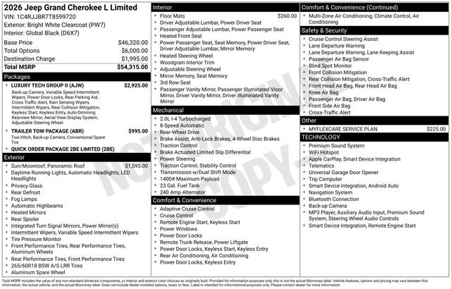 New 2026 Jeep Grand Cherokee L Limited w/ Luxury Tech Group II RWD image 42