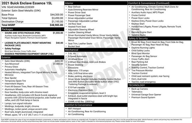 Used 2021 Buick Enclave Essence w/ Sound and Sites Package image 15