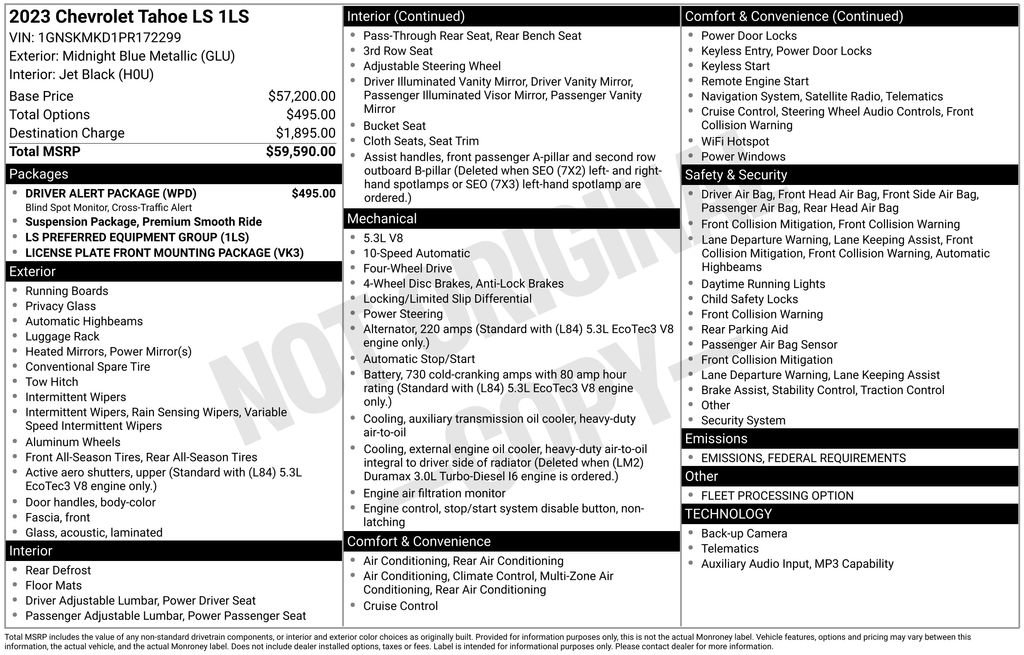 Used 2023 Chevrolet Tahoe LS w/ Driver Alert Package image 30