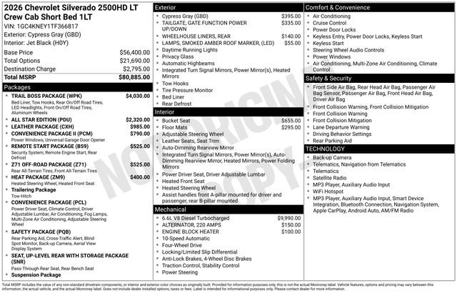New 2026 Chevrolet Silverado 2500 LT w/ Trail Boss Package AWD/4WD image 33