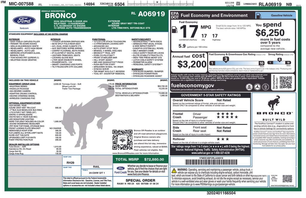 Certified 2024 Ford Bronco Wildtrak AWD/4WD image 5