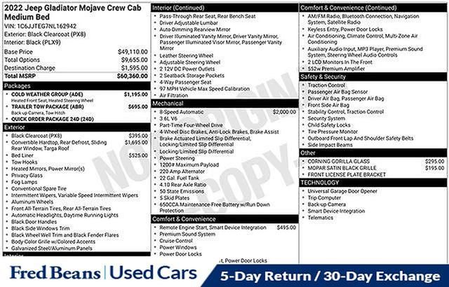 Used 2022 Jeep Gladiator Mojave w/ Cold Weather Group image 38