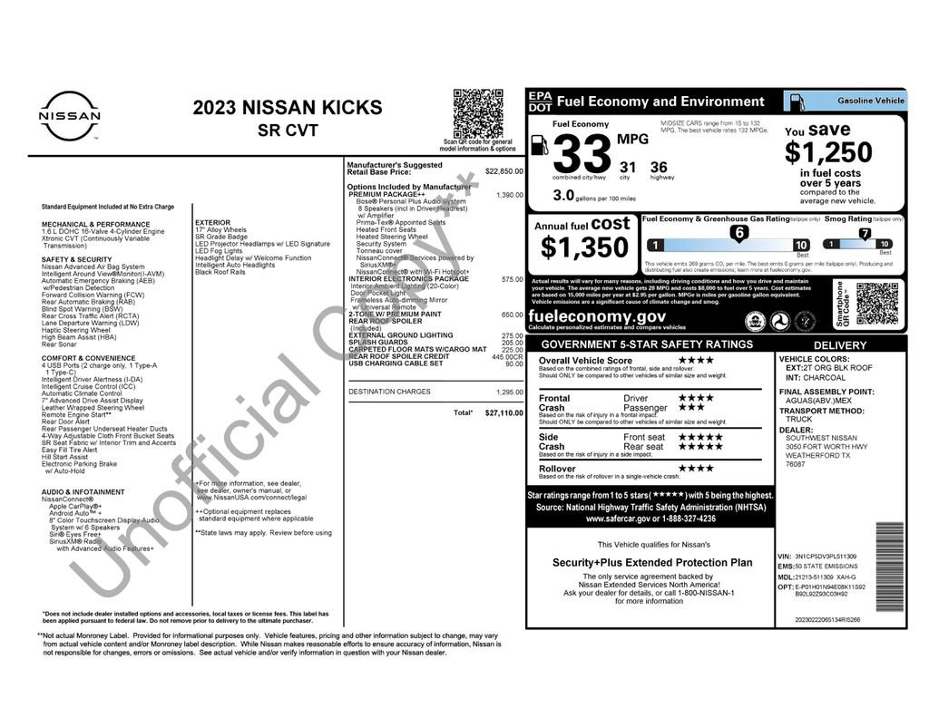 Used 2023 Nissan Kicks SR w/ SR Premium Package FWD image 31