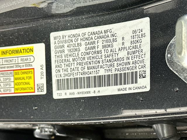 Certified 2024 Honda Civic EX image 34