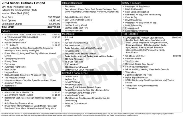 Certified 2024 Subaru Outback Limited AWD/4WD image 29