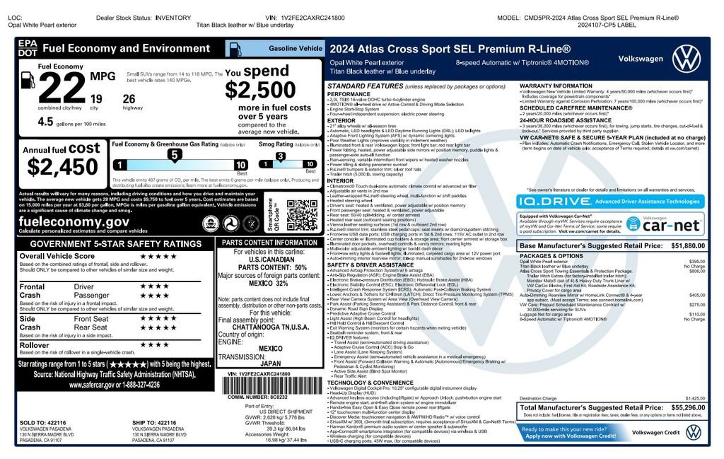 Used 2024 Volkswagen Atlas Cross Sport SEL Premium R-Line AWD/4WD image 3