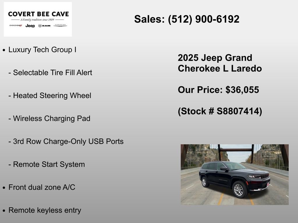 New 2025 Jeep Grand Cherokee L Laredo w/ Luxury Tech Group I RWD image 12