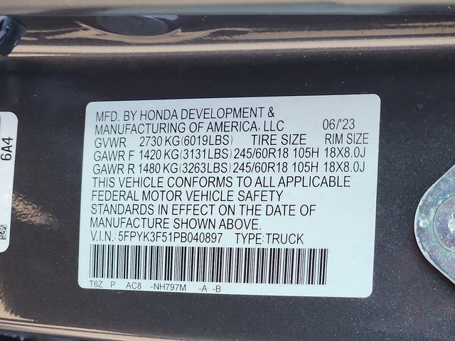 Certified 2023 Honda Ridgeline RTL image 27