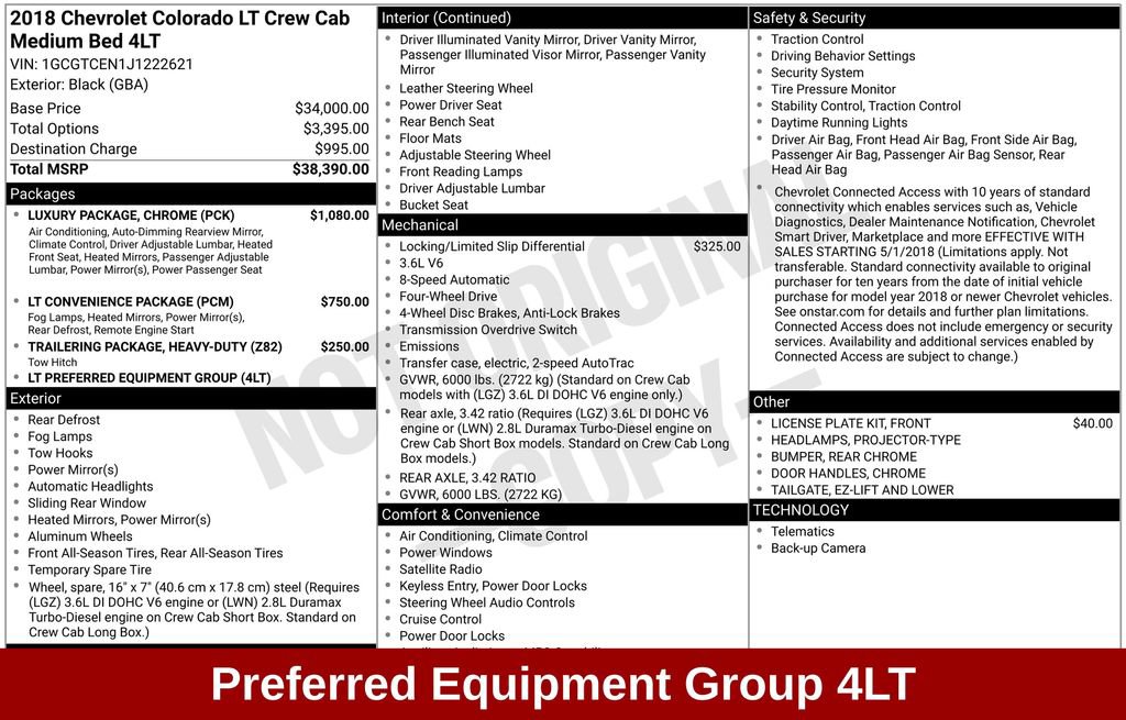 Used 2018 Chevrolet Colorado LT w/ Luxury Package, Chrome AWD/4WD image 18
