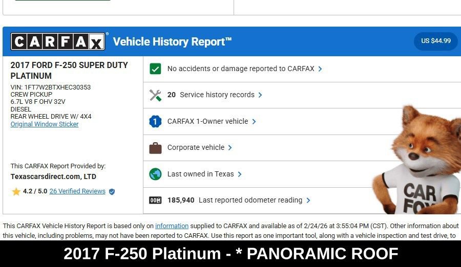 Used 2017 Ford F250 Platinum w/ Platinum Ultimate Package AWD/4WD image 9