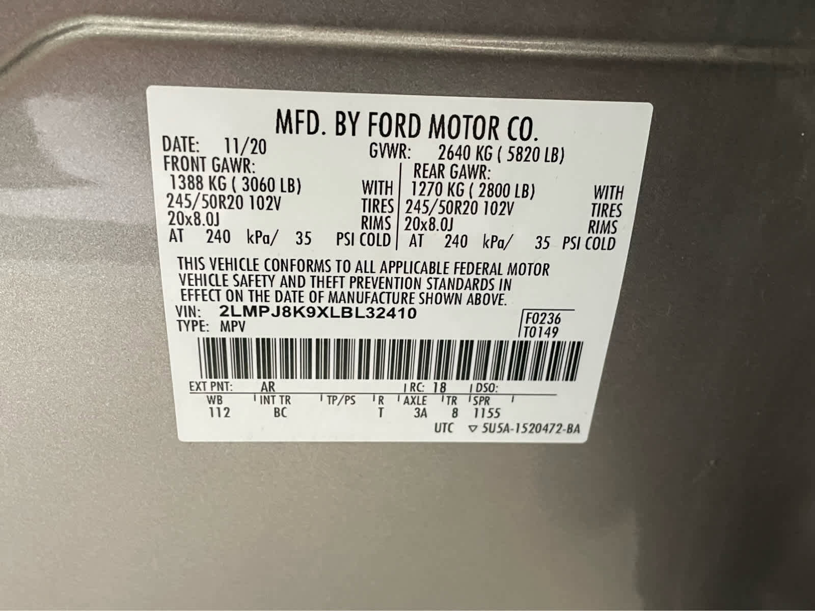 Used 2020 Lincoln Nautilus Reserve w/ Cargo Utility Package AWD/4WD image 21