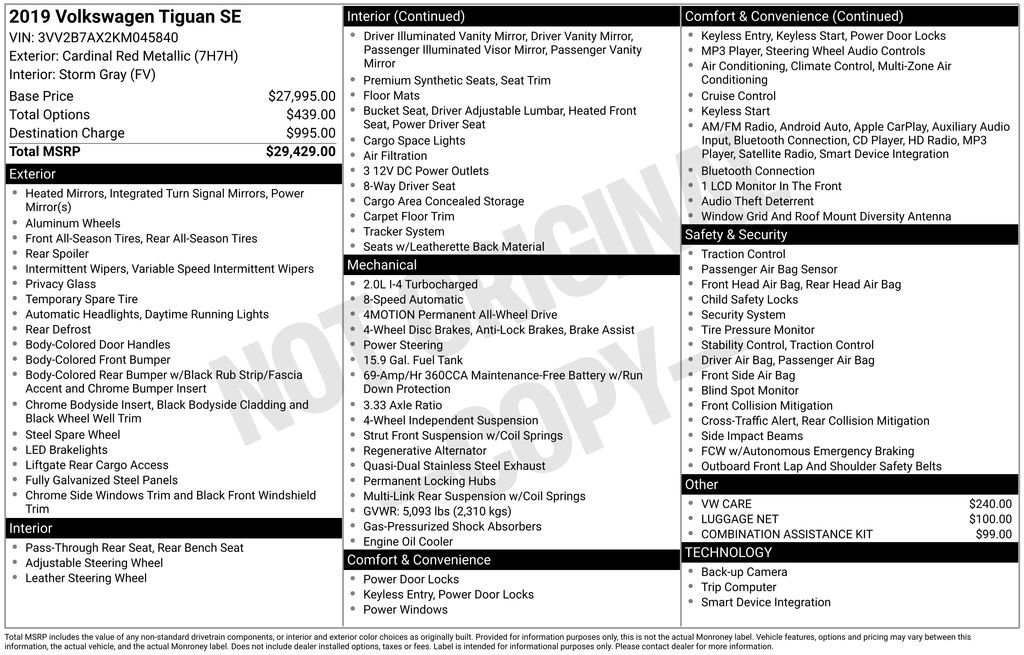 Used 2019 Volkswagen Tiguan SE image 10