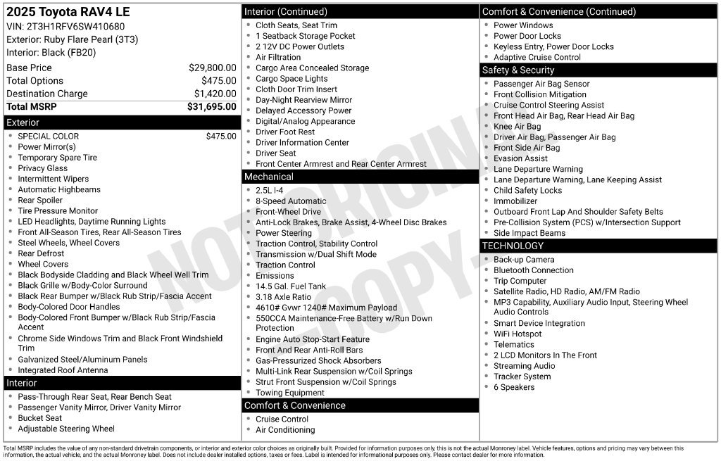 Certified 2025 Toyota RAV4 LE FWD image 28