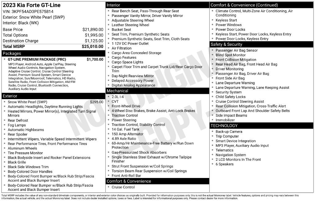 Used 2023 Kia Forte GT-Line w/ GT-Line Premium Package FWD image 34