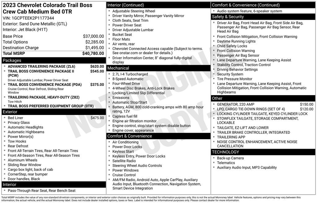 Used 2023 Chevrolet Colorado Trail Boss w/ Advanced Trailering Package image 9