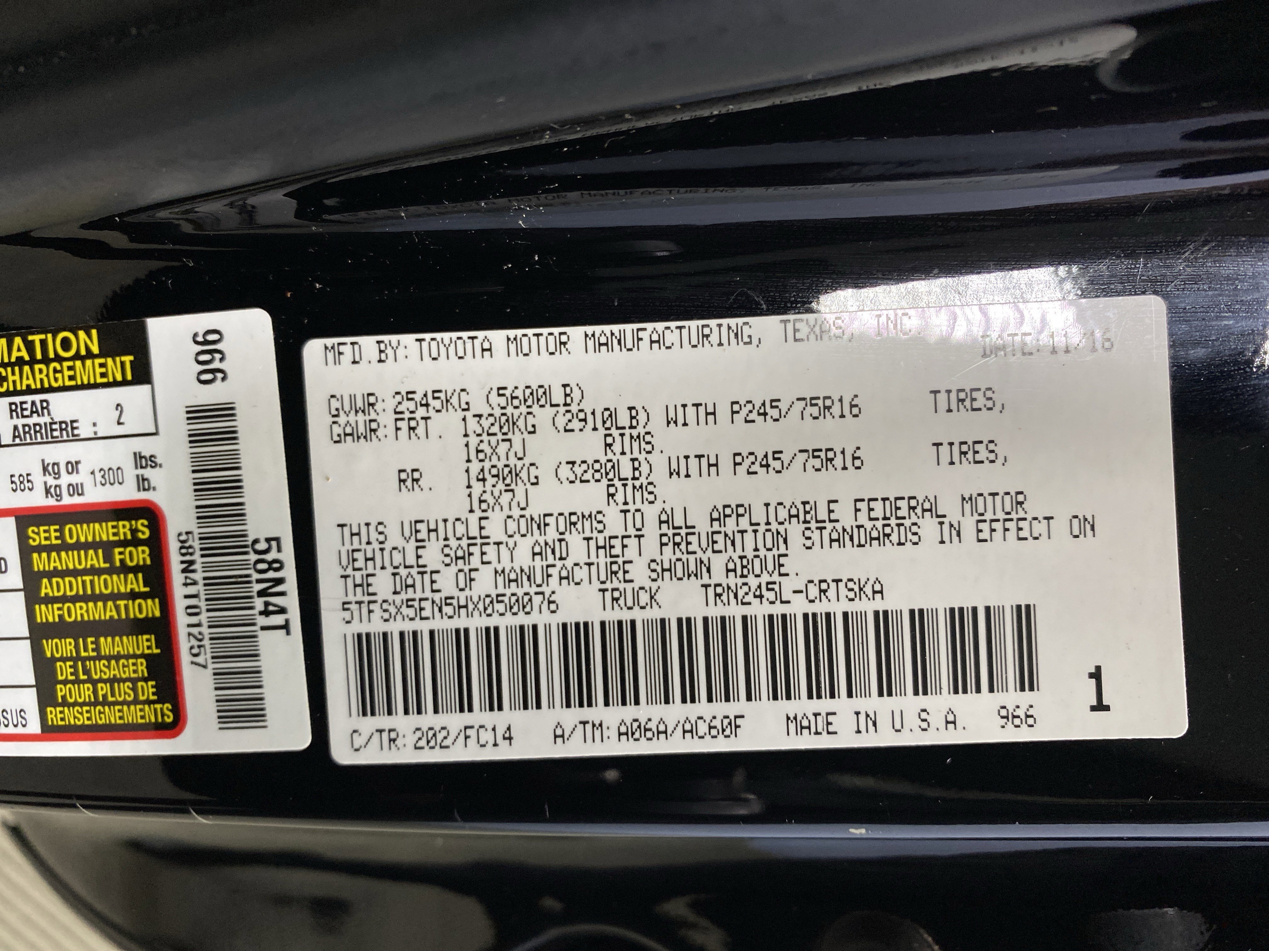 Used 2017 Toyota Tacoma 4x4 Access Cab image 4