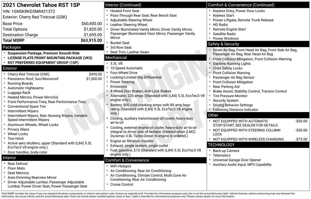 Used 2021 Chevrolet Tahoe RST AWD/4WD image 3