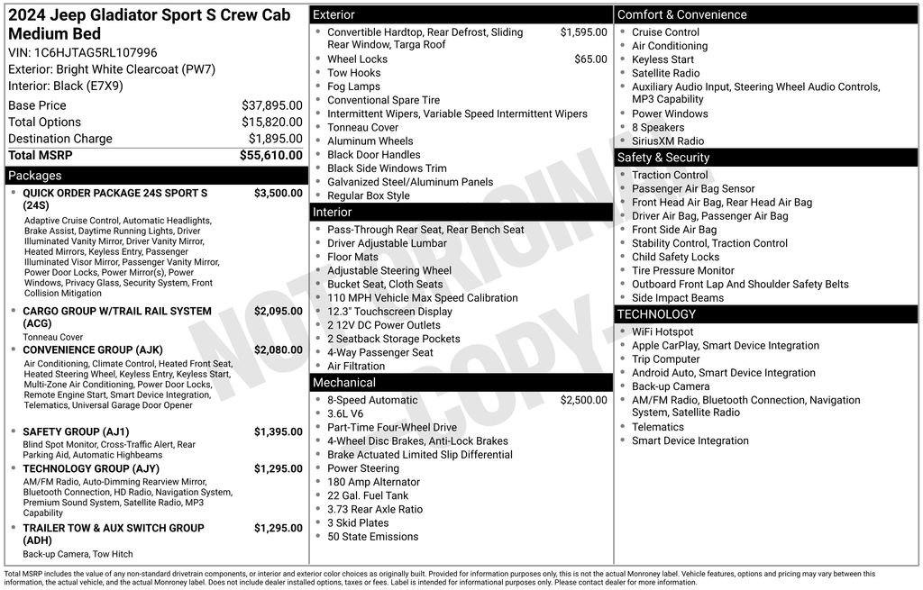 Used 2024 Jeep Gladiator Sport AWD/4WD image 33