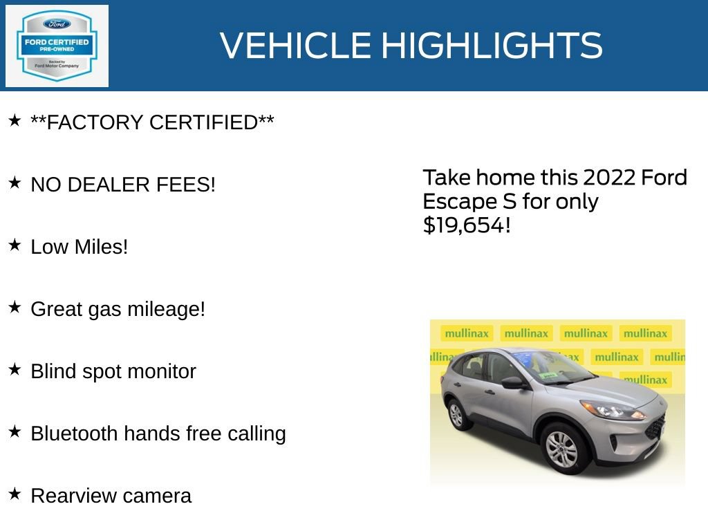Certified 2022 Ford Escape S AWD/4WD image 12