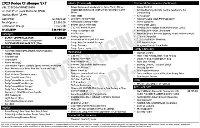 Used 2023 Dodge Challenger SXT w/ Blacktop Package image 33