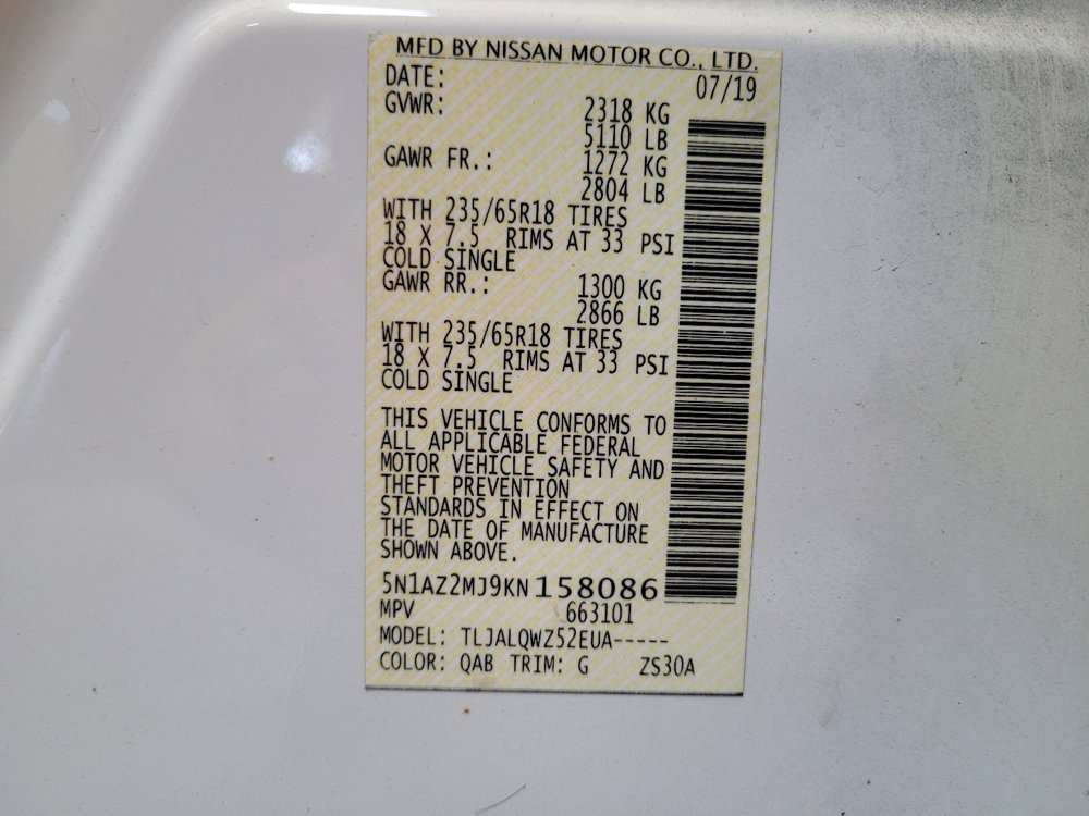 Used 2019 Nissan Murano SV w/ Cargo Package image 33