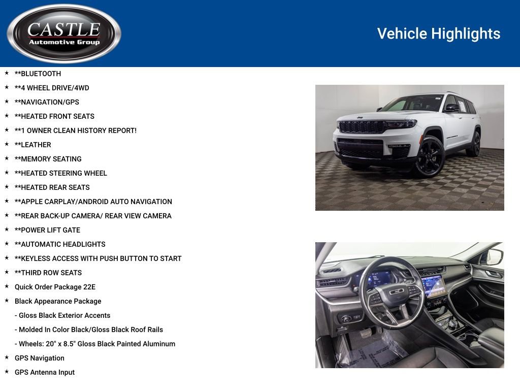 Used 2022 Jeep Grand Cherokee L Limited w/ Black Appearance Package AWD/4WD image 3