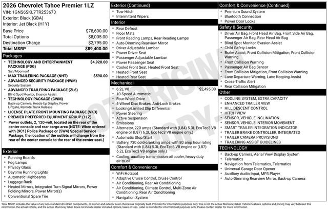 New 2026 Chevrolet Tahoe Premier image 4