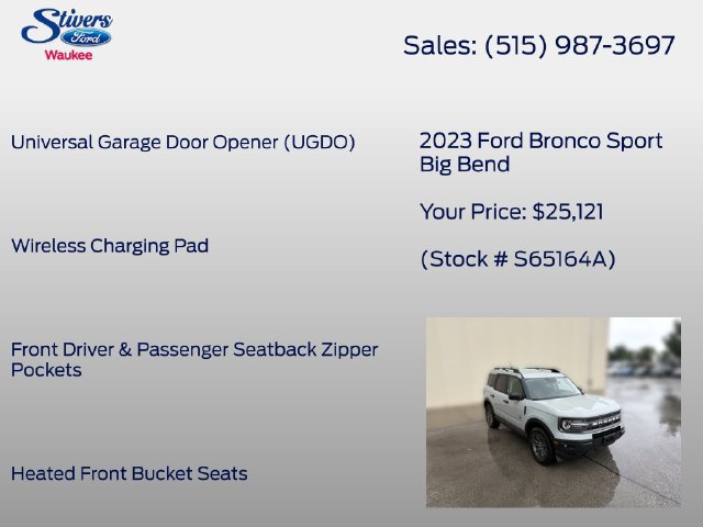 Certified 2023 Ford Bronco Sport Big Bend w/ Convenience Package AWD/4WD image 22