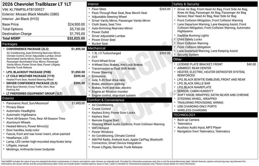New 2026 Chevrolet TrailBlazer LT w/ Convenience Package image 32