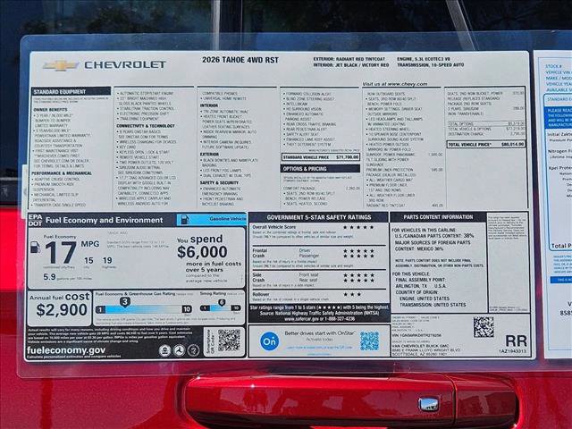New 2026 Chevrolet Tahoe RST w/ Comfort Package AWD/4WD image 17