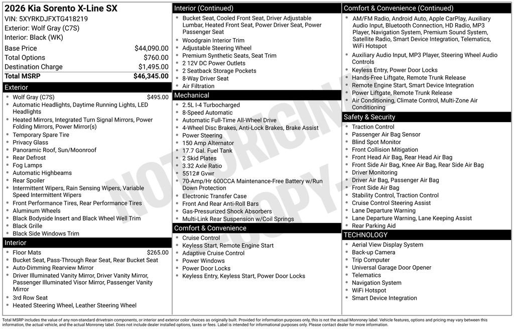 New 2026 Kia Sorento SX image 4