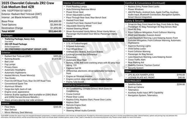 Used 2025 Chevrolet Colorado ZR2 AWD/4WD image 1